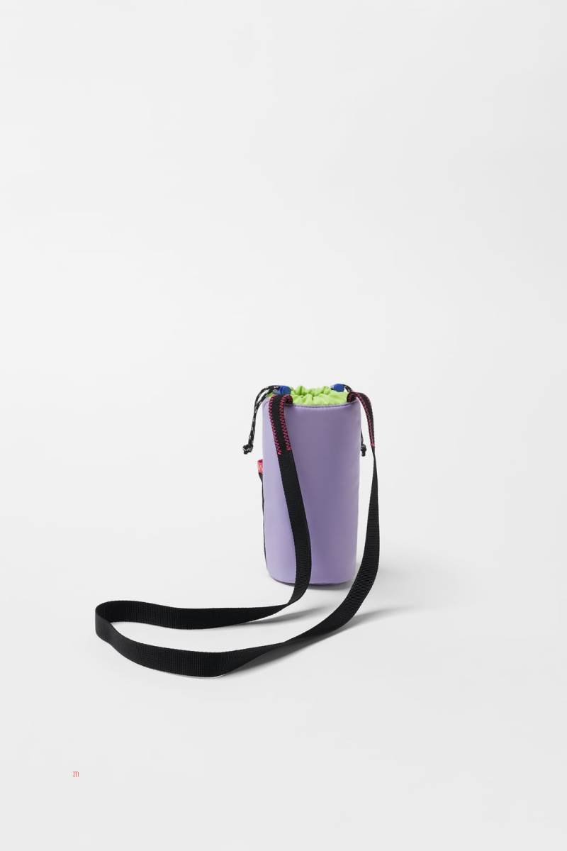 ZARA TECHNICAL BOTTLE CARRIER Handväska Tjej Lila | BUEDO-3192