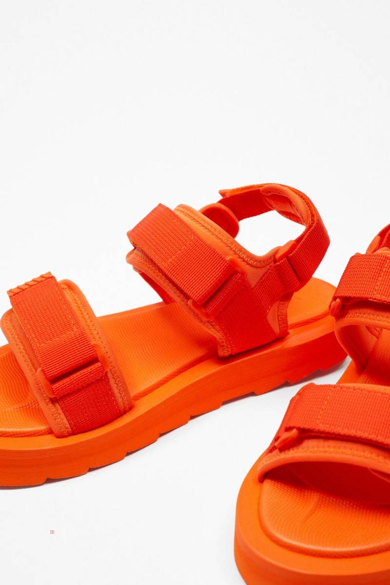 ZARA TECHNICAL CHUNKY SOLE Sandaler Herr Orange | OSMCH-6785