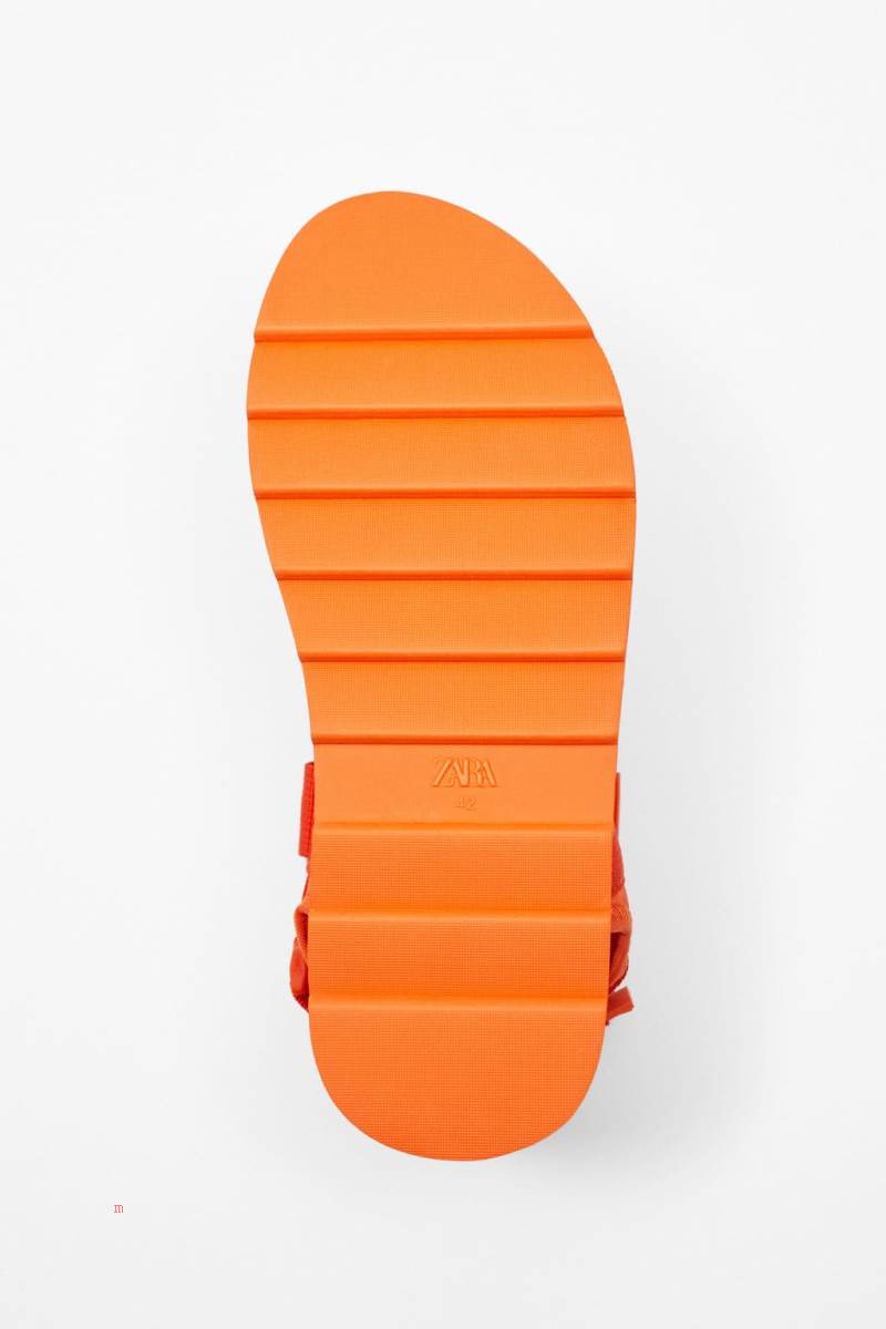 ZARA TECHNICAL CHUNKY SOLE Sandaler Herr Orange | OSMCH-6785