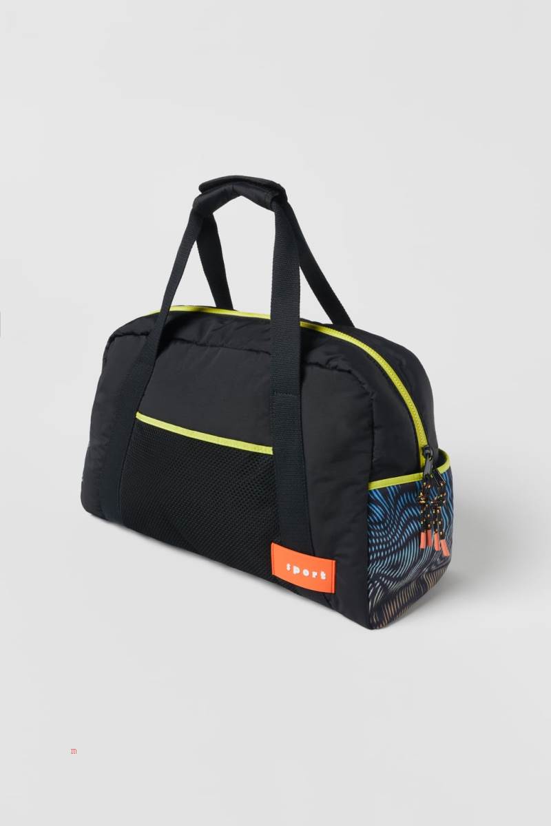 ZARA TECHNICAL Duffelväska Tjej Svarta | WUFXN-8175
