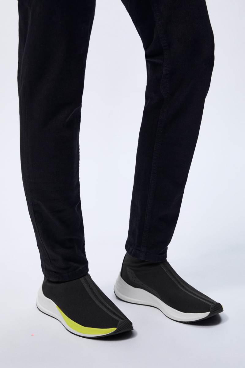 ZARA TECHNICAL FABRIC HIGH-TOP Sneakers Herr Svarta | FLXWN-7461