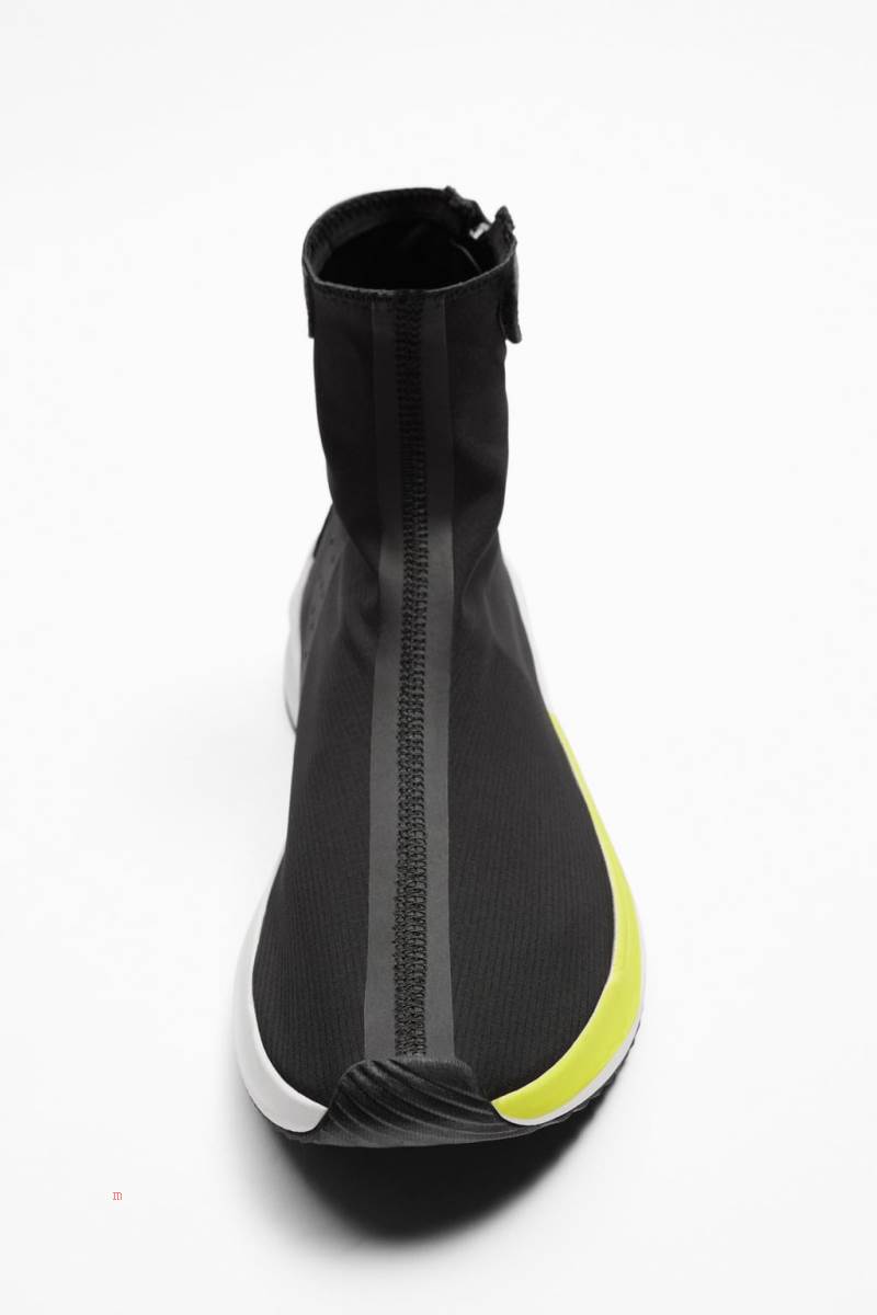 ZARA TECHNICAL FABRIC HIGH-TOP Sneakers Herr Svarta | FLXWN-7461