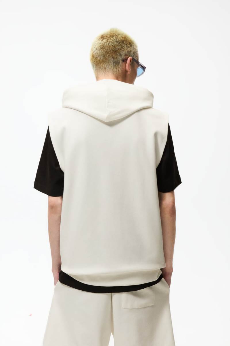 ZARA TECHNICAL Hoodie Herr Vita | JGBNW-0176