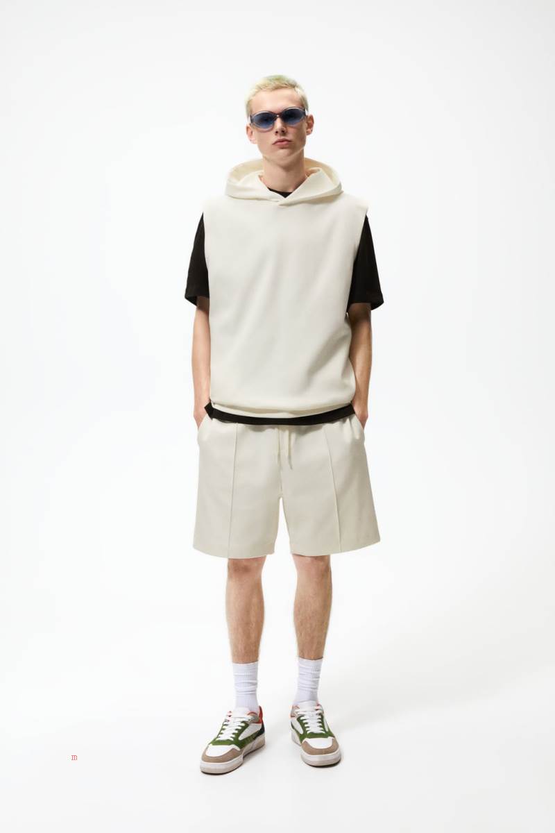 ZARA TECHNICAL Hoodie Herr Vita | JGBNW-0176