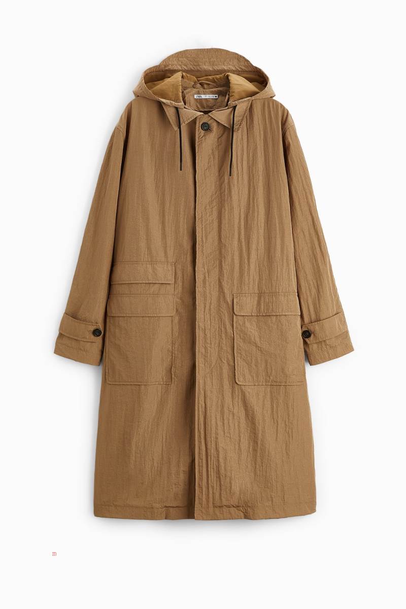 ZARA TECHNICAL PARKA Vinterjackor Herr Bruna | ROPKI-0289