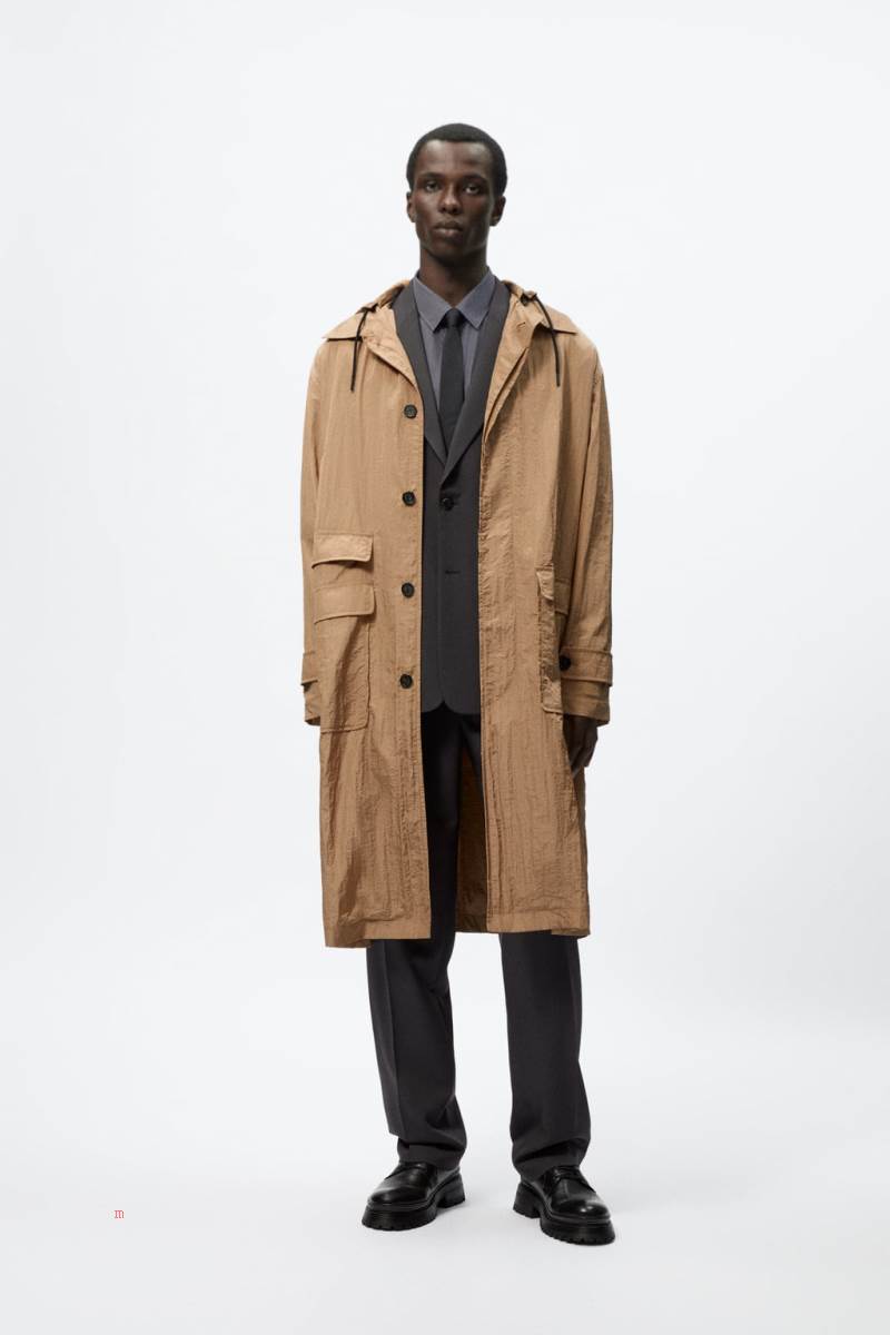 ZARA TECHNICAL PARKA Vinterjackor Herr Bruna | ROPKI-0289