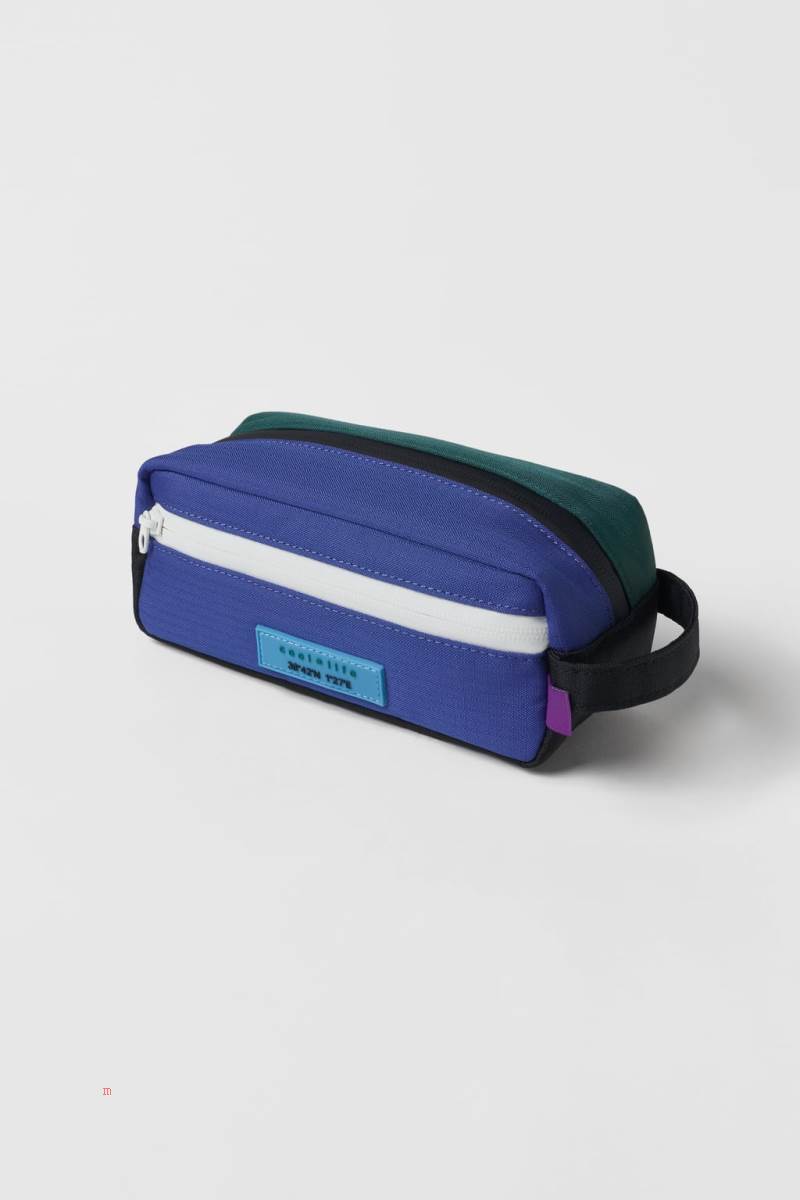 ZARA TECHNICAL PENCIL CASE Handväska Tjej Blå | VNKQC-1364
