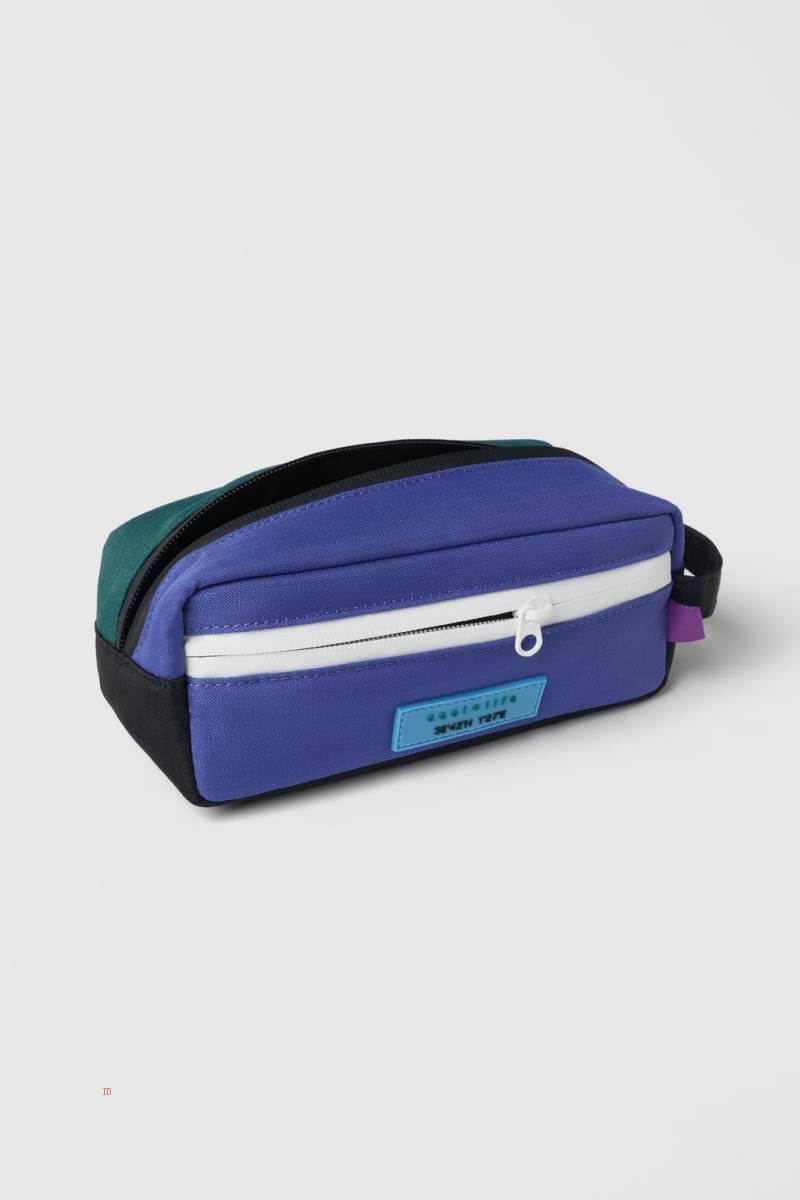 ZARA TECHNICAL PENCIL CASE Handväska Tjej Blå | VNKQC-1364
