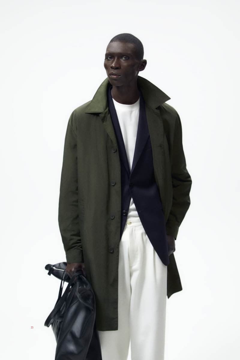 ZARA TECHNICAL TRENCH Rockar Herr Khaki | YKPUT-7215
