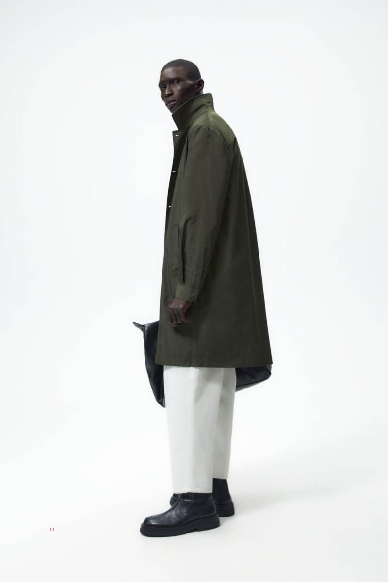 ZARA TECHNICAL TRENCH Rockar Herr Khaki | YKPUT-7215