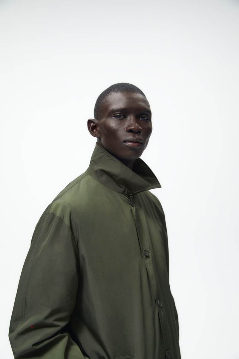 ZARA TECHNICAL TRENCH Rockar Herr Khaki | YKPUT-7215