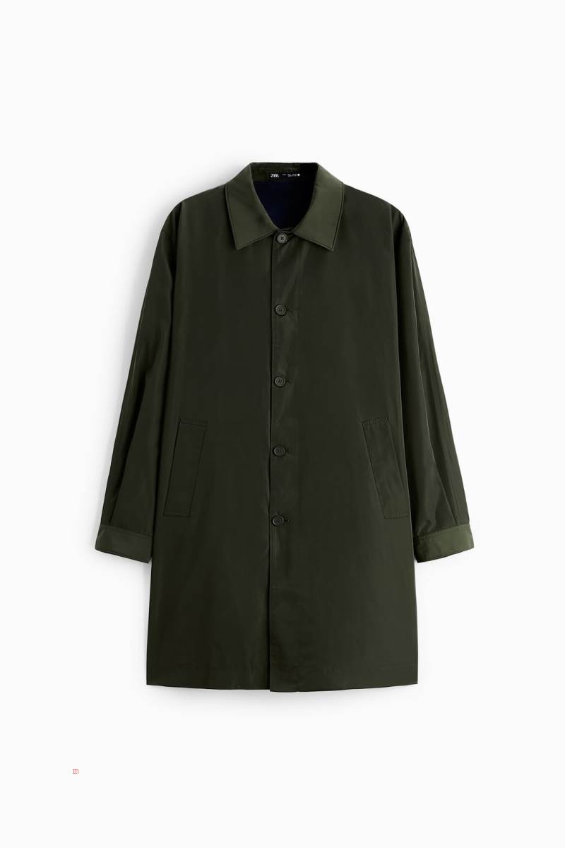 ZARA TECHNICAL TRENCH Rockar Herr Khaki | YKPUT-7215