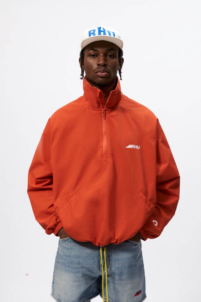 ZARA TECHNICAL X RHUIGI Sweatshirt Herr Orange | WRXEL-2587