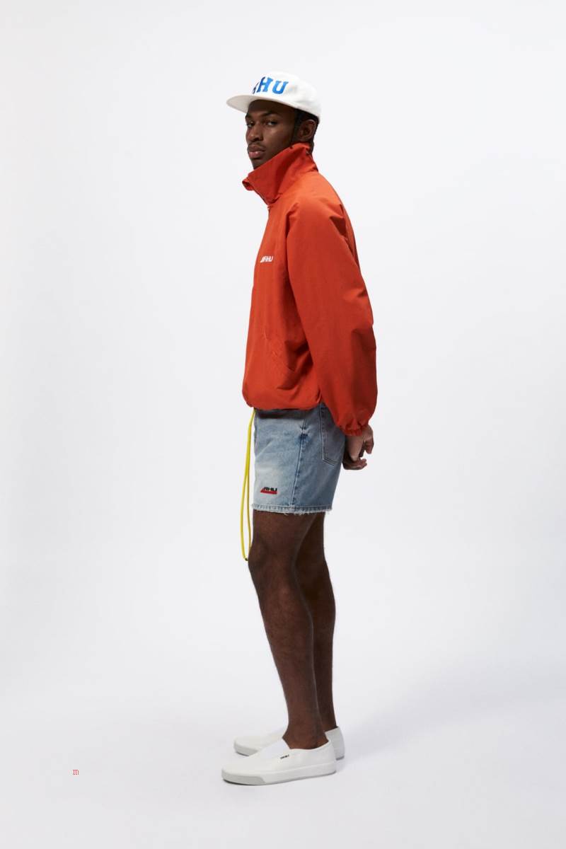 ZARA TECHNICAL X RHUIGI Sweatshirt Herr Orange | WRXEL-2587