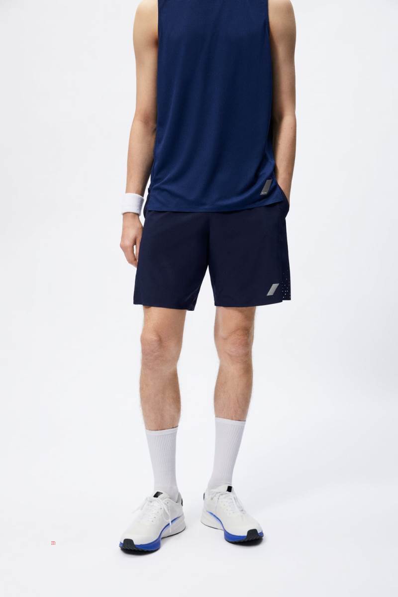 ZARA TENNIS WORKOUT Shorts Herr Marinblå Blå | NHATL-2039