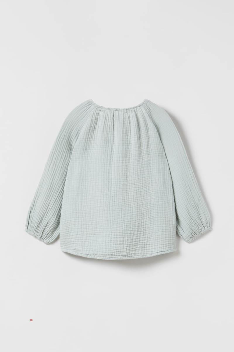 ZARA TEXTURED BLOND LACE Blusar Tjej Ljusturkos | DRINS-3658