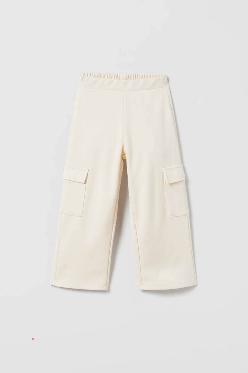 ZARA TEXTURED CARGO Byxor Tjej Grå Vita | FLZAX-8241