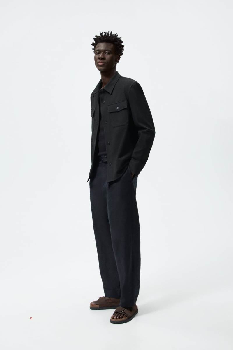 ZARA TEXTURED COMFORT Övertröja Herr Svarta | WAHDG-2183