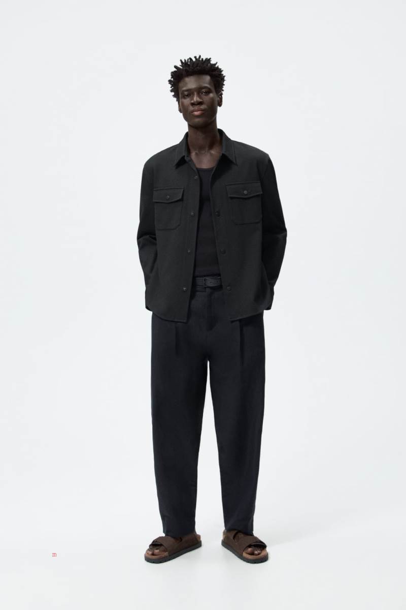 ZARA TEXTURED COMFORT Övertröja Herr Svarta | WAHDG-2183