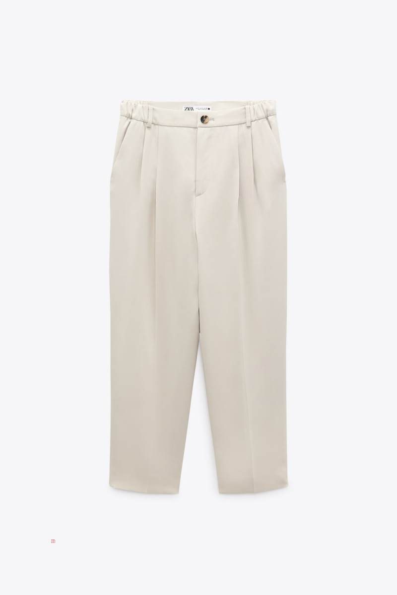 ZARA TEXTURED CROPPED Byxor Dam Grå | NCRGI-3920