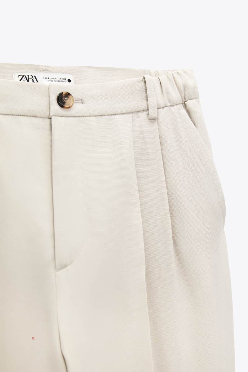 ZARA TEXTURED CROPPED Byxor Dam Grå | NCRGI-3920