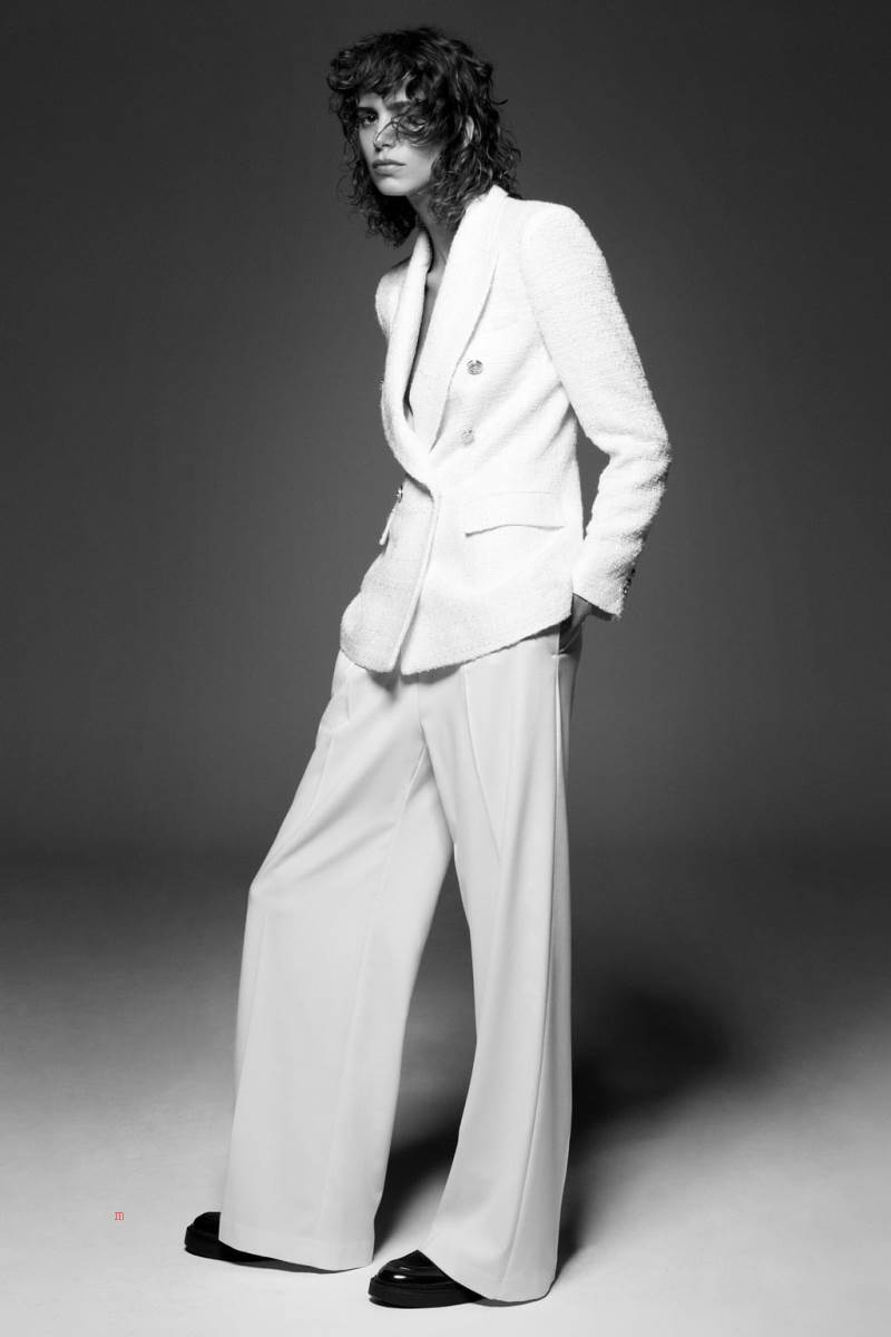 ZARA TEXTURED DOUBLE-BREASTED Blazers Dam Grå Vita | ITMNZ-3602