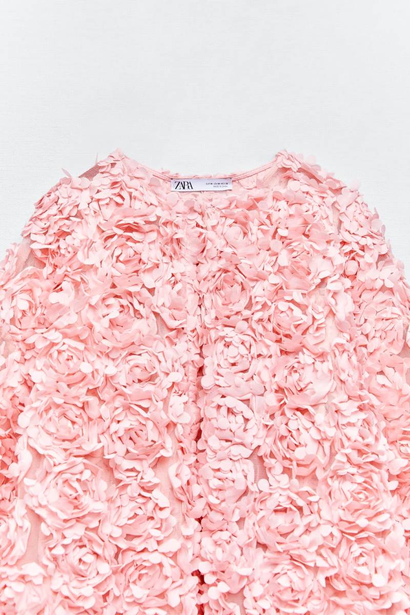ZARA TEXTURED FLORAL KNIT Rockar Dam Rosa | WMEGP-6019