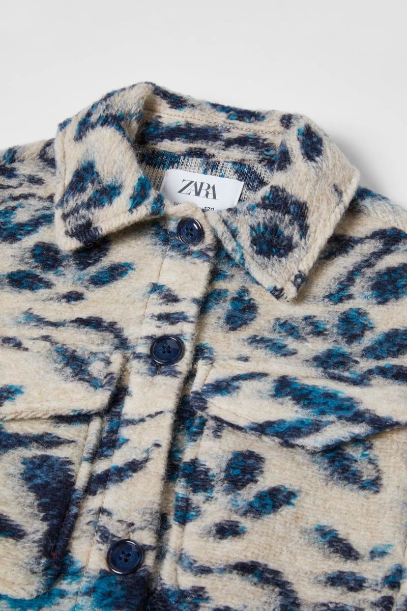 ZARA TEXTURED FLORAL Övertröja Tjej Mörkturkos | WPJCY-9264