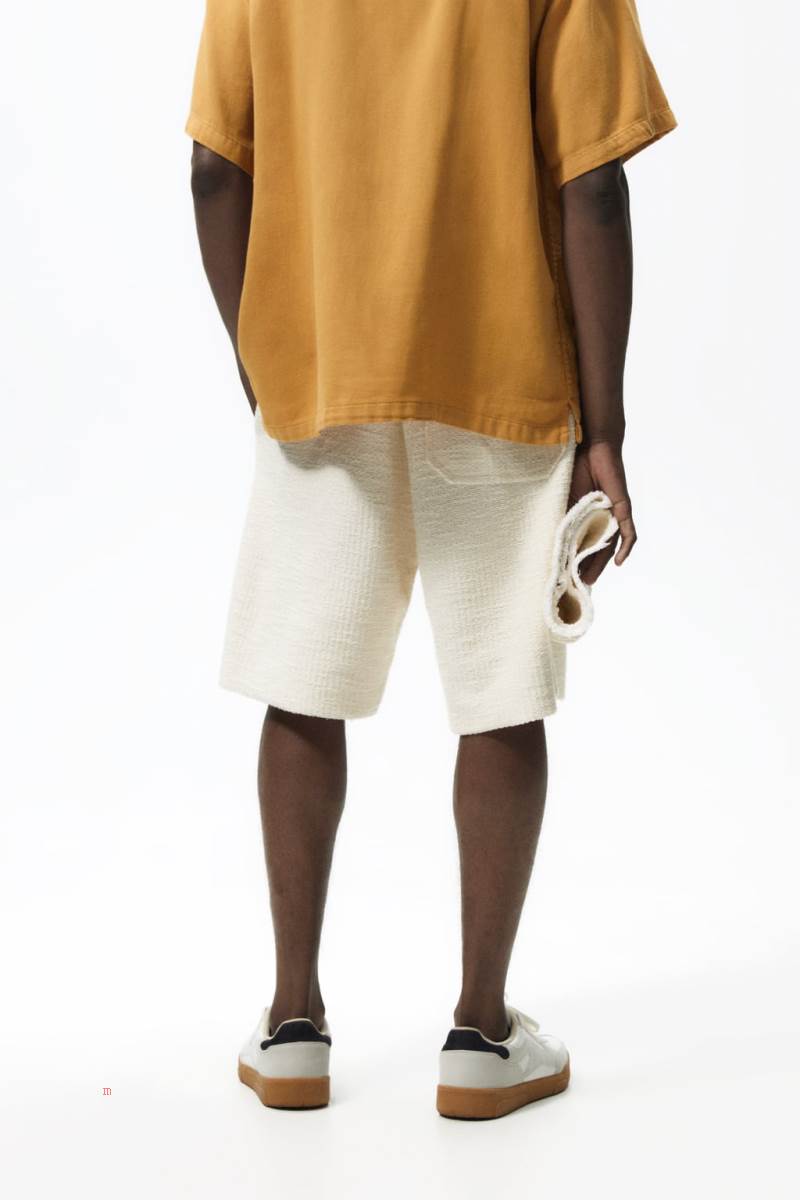 ZARA TEXTURED JOGGER BERMUDA Shorts Herr Grå Vita | FPOYG-6251