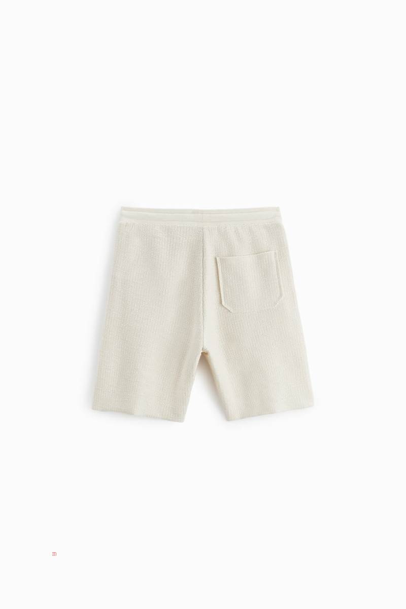 ZARA TEXTURED JOGGER BERMUDA Shorts Herr Grå Vita | FPOYG-6251