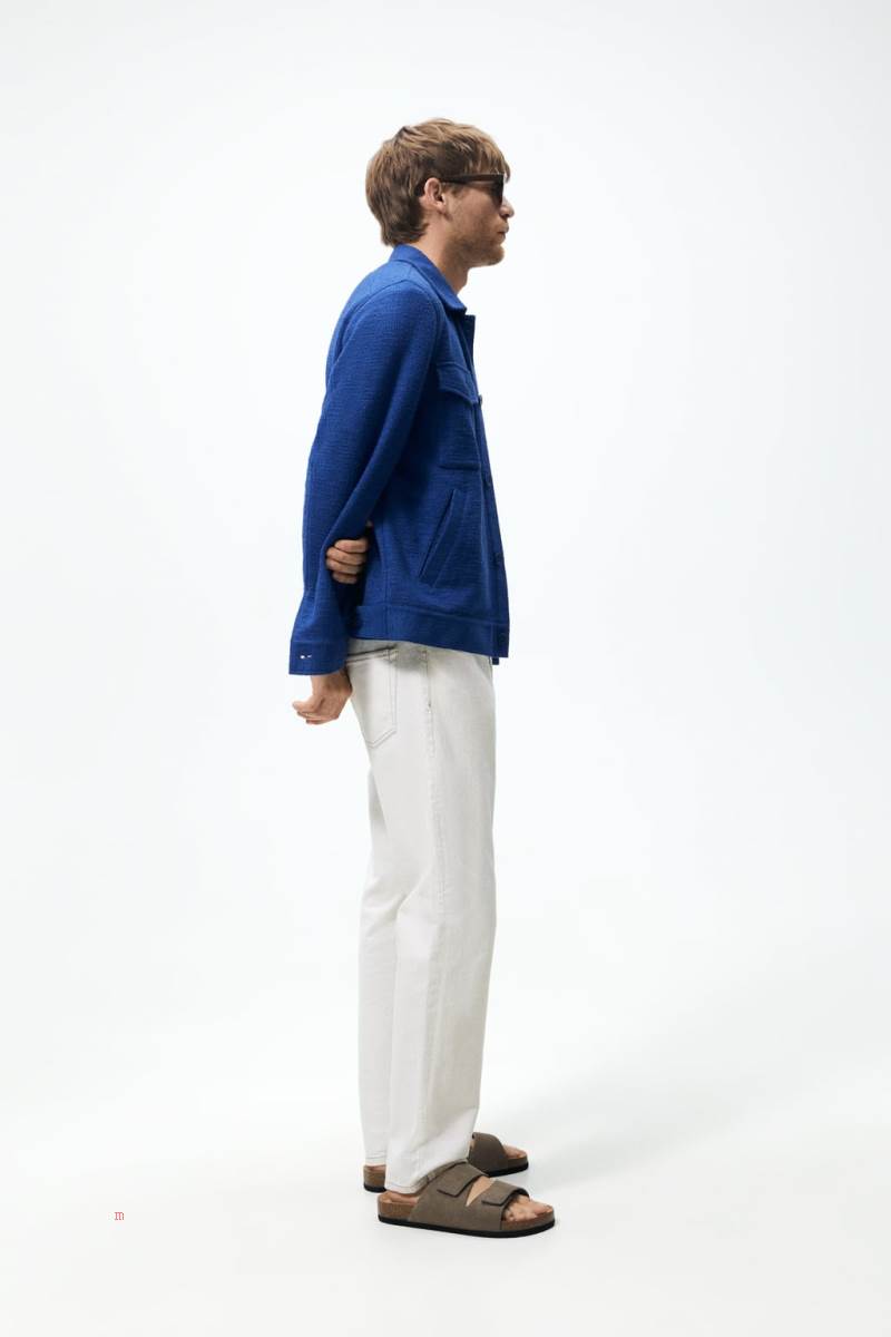 ZARA TEXTURED Jacka Herr Blå | NXIDF-9871