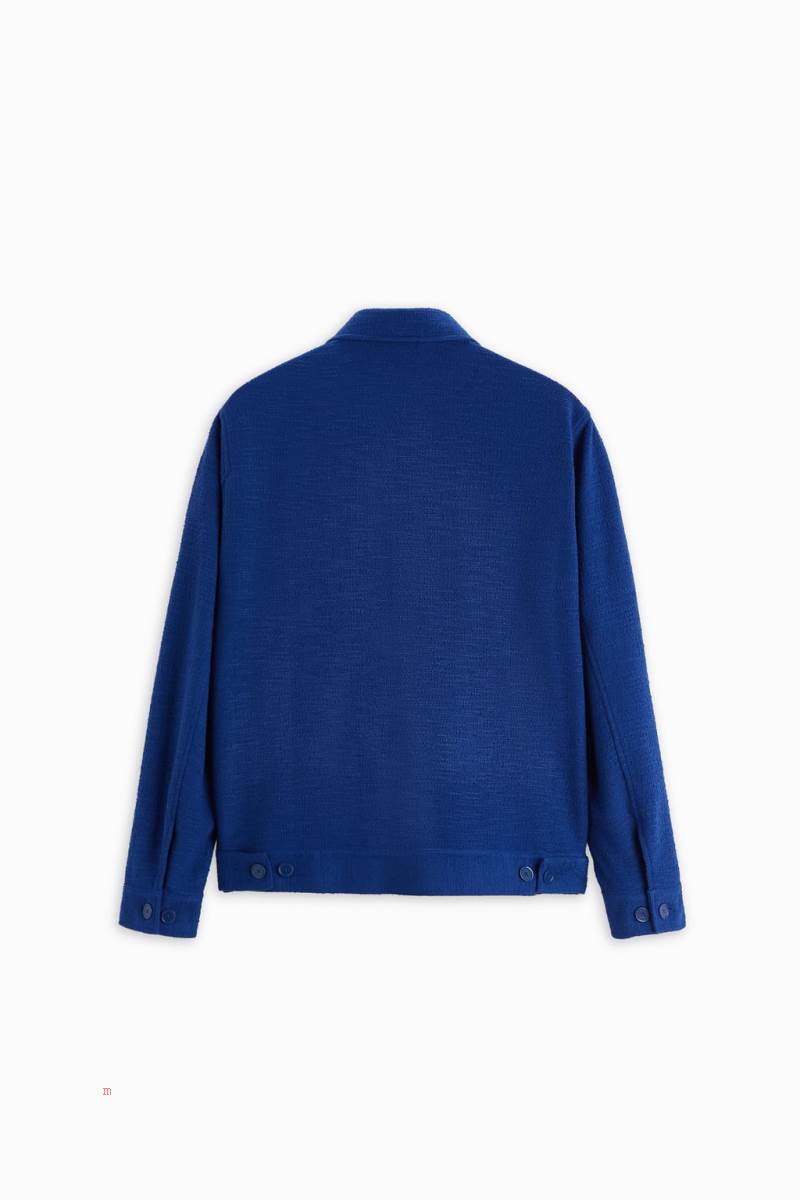 ZARA TEXTURED Jacka Herr Blå | NXIDF-9871
