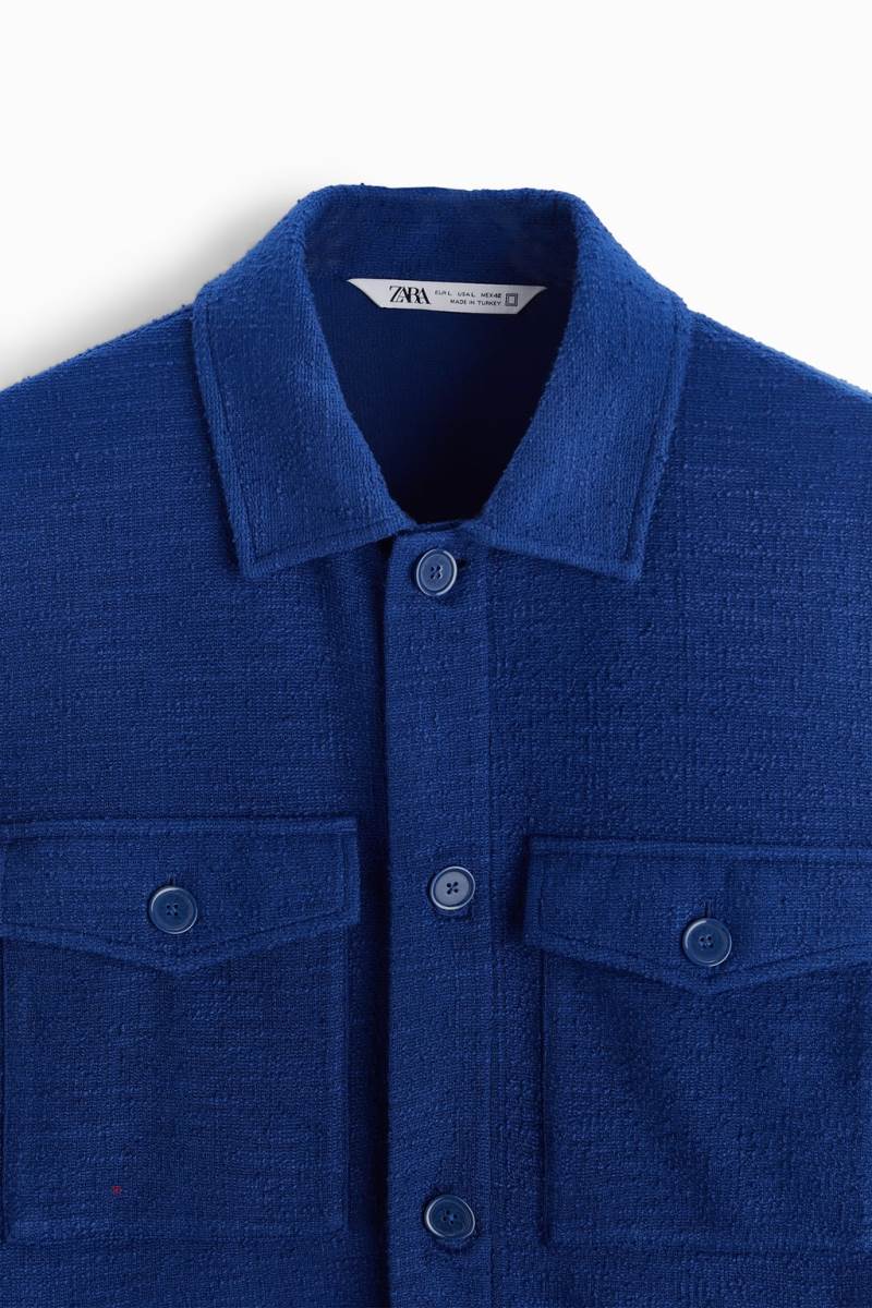 ZARA TEXTURED Jacka Herr Blå | NXIDF-9871