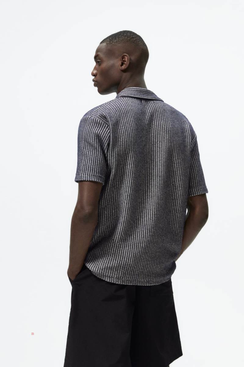 ZARA TEXTURED KNIT Piketröja Herr Marinblå Blå | YXRMA-6214