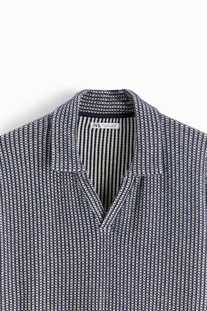 ZARA TEXTURED KNIT Piketröja Herr Marinblå Blå | YXRMA-6214