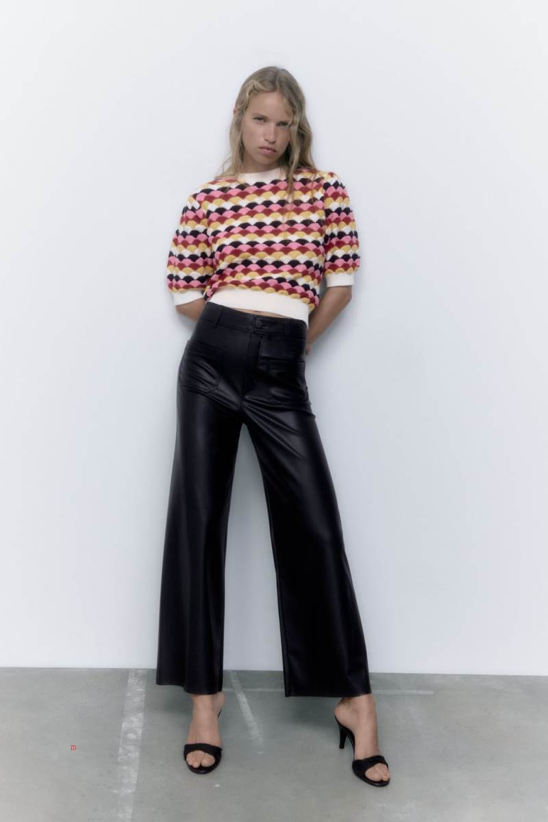 ZARA TEXTURED KNIT Tröjor Dam Olika Färger Röda | EMDOB-9230