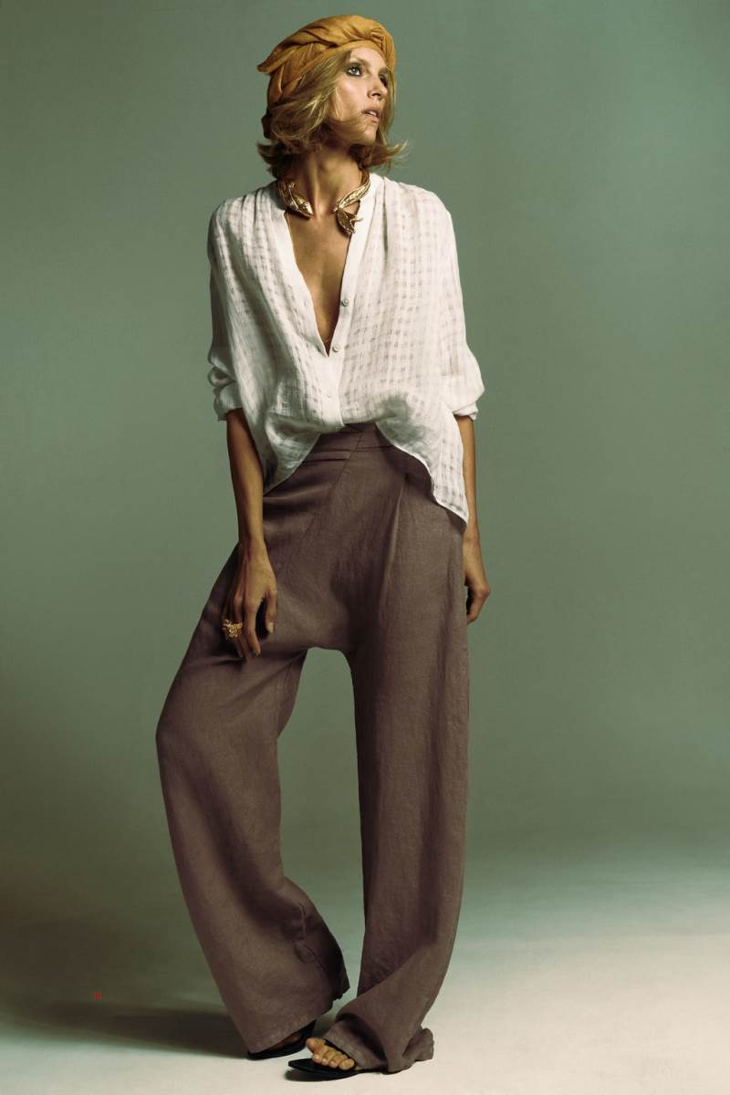 ZARA TEXTURED LINEN Blusar Dam Vita | RZQVX-0285