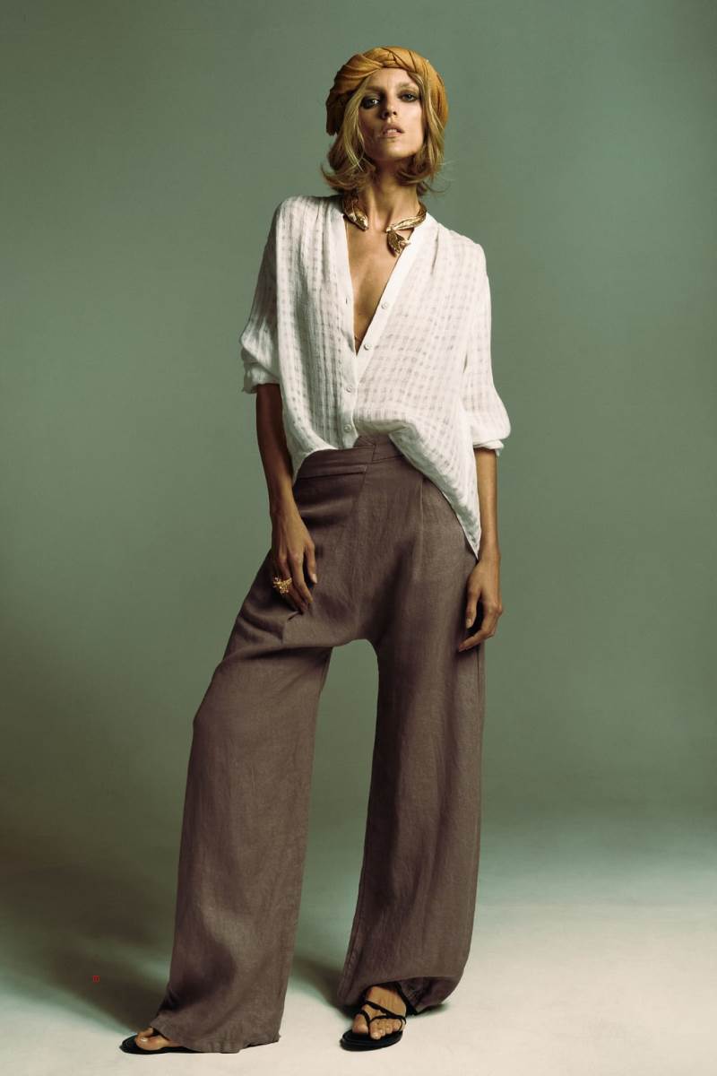 ZARA TEXTURED LINEN Blusar Dam Vita | RZQVX-0285