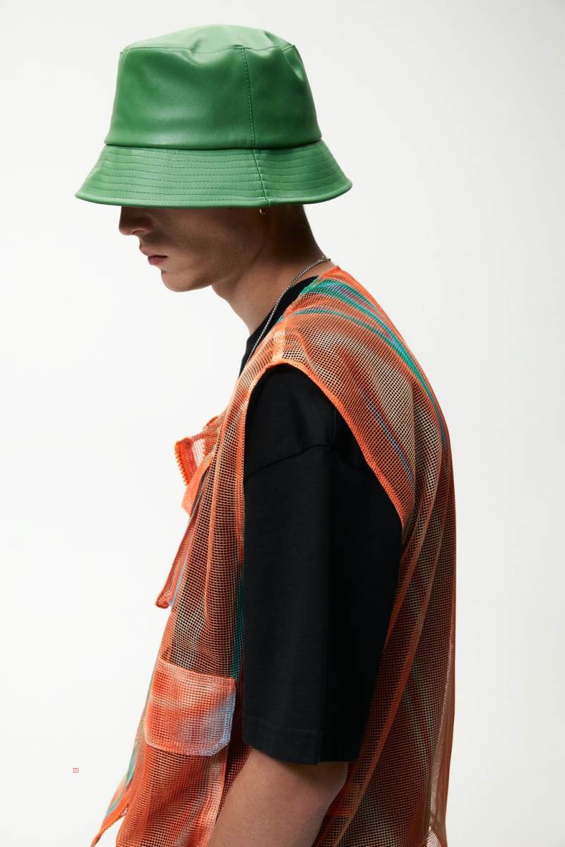 ZARA TEXTURED MESH Kostym Gilet Herr Orange | GXVIQ-2680