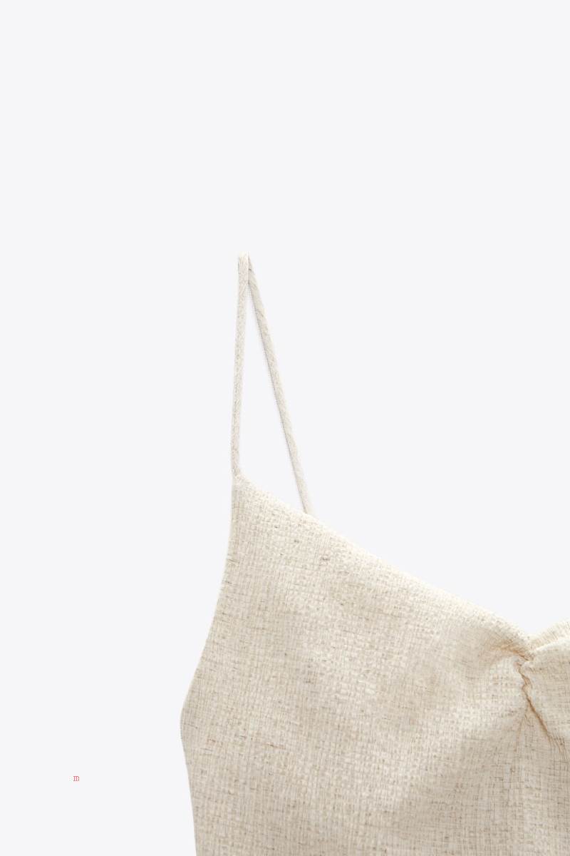 ZARA TEXTURED MIDI Klänning Dam Grå Vita | UINVP-1329