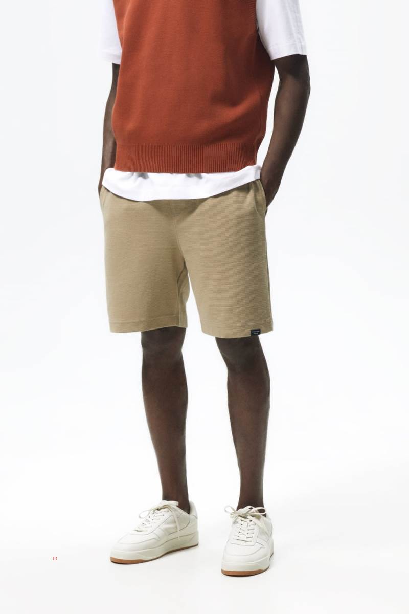 ZARA TEXTURED OTTOMAN BERMUDA Shorts Herr Bruna | NSABV-3280
