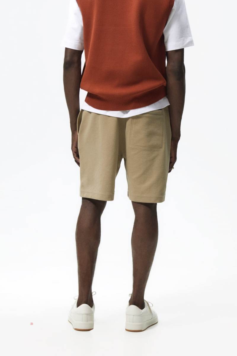 ZARA TEXTURED OTTOMAN BERMUDA Shorts Herr Bruna | NSABV-3280