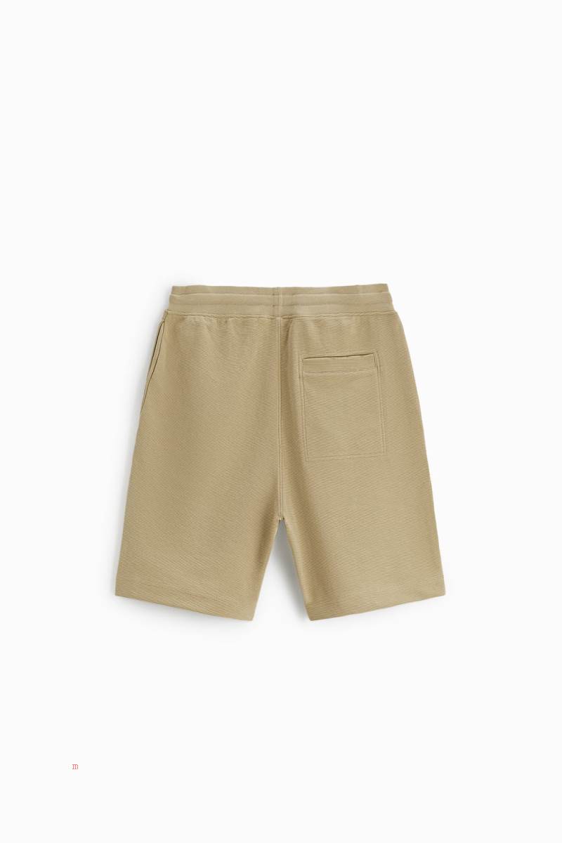 ZARA TEXTURED OTTOMAN BERMUDA Shorts Herr Bruna | NSABV-3280