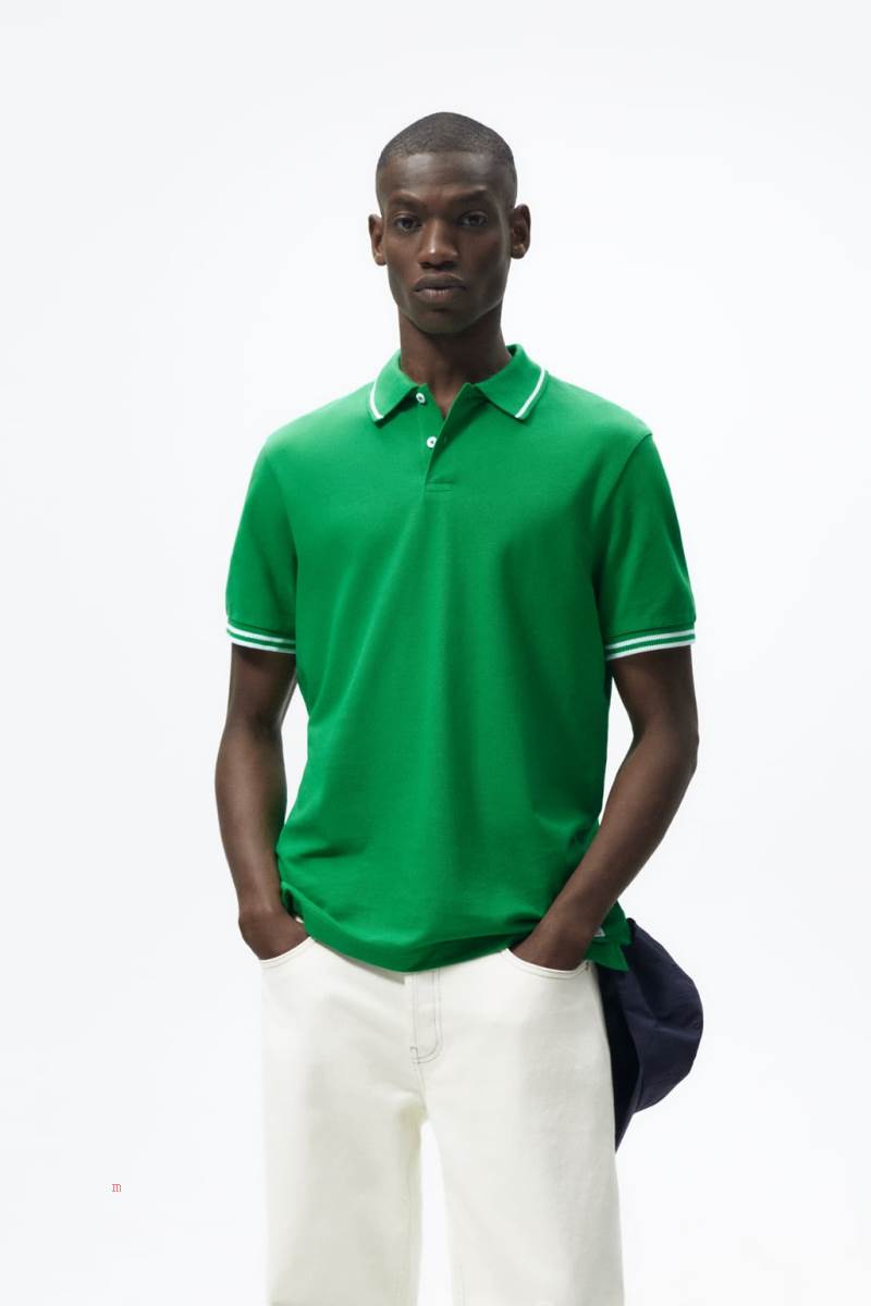 ZARA TEXTURED Piketröja Herr Gröna | OLRVI-9610