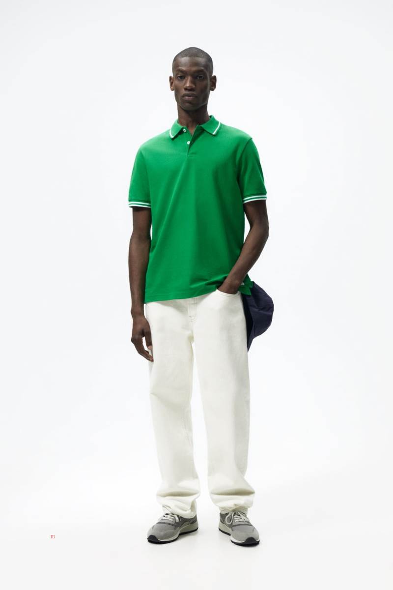ZARA TEXTURED Piketröja Herr Gröna | OLRVI-9610