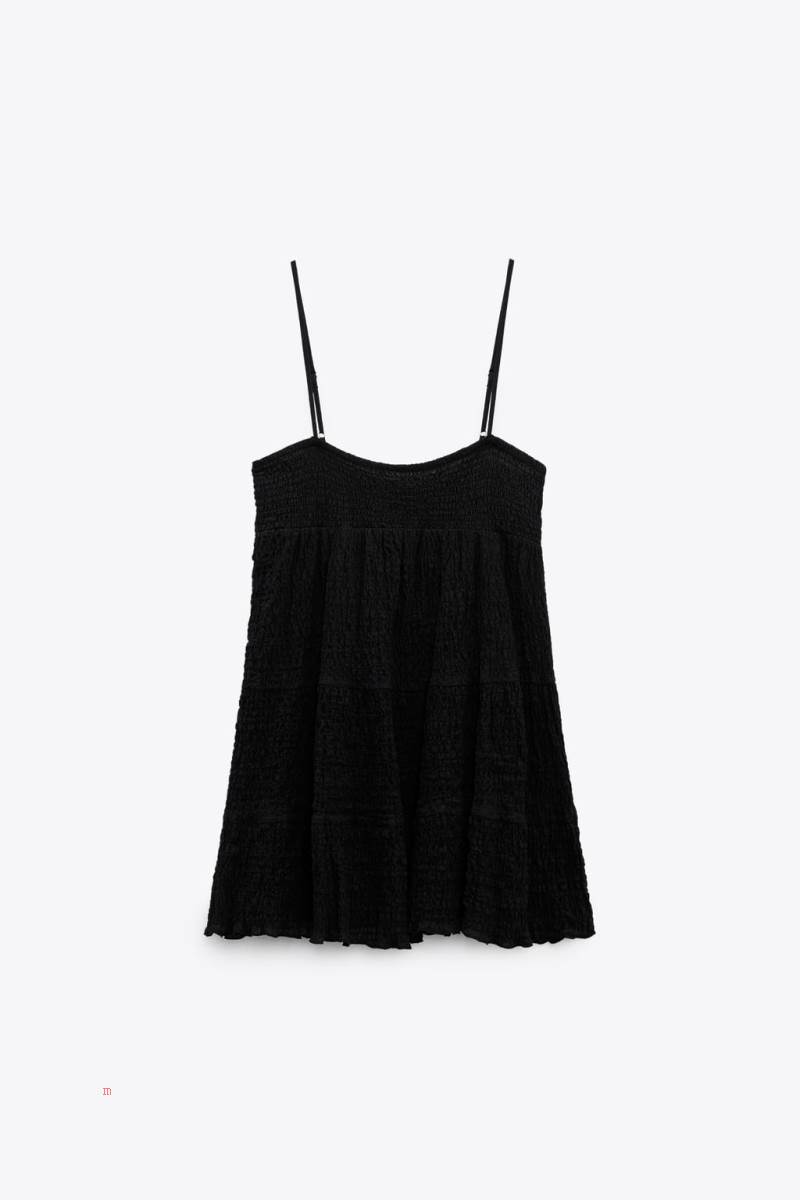 ZARA TEXTURED SHORT Klänning Dam Svarta | FJZYT-7542