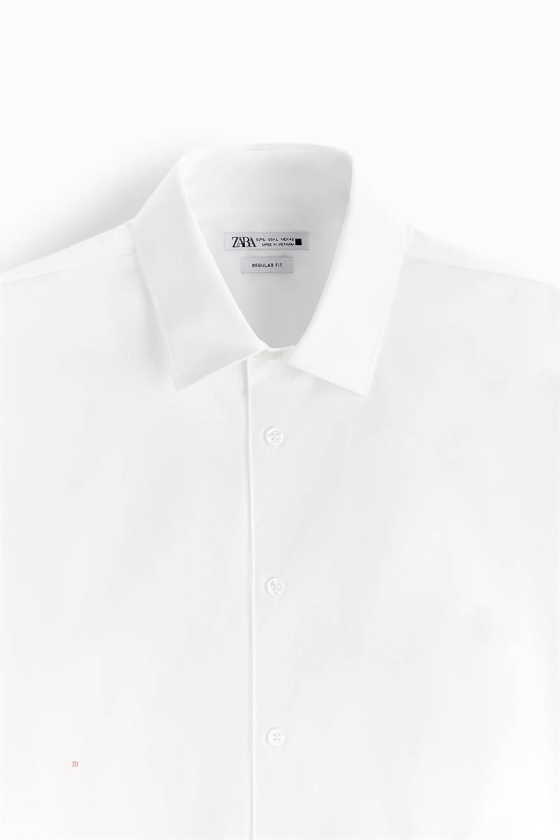 ZARA TEXTURED STRETCH Skjorta Herr Vita | ANMPW-9256