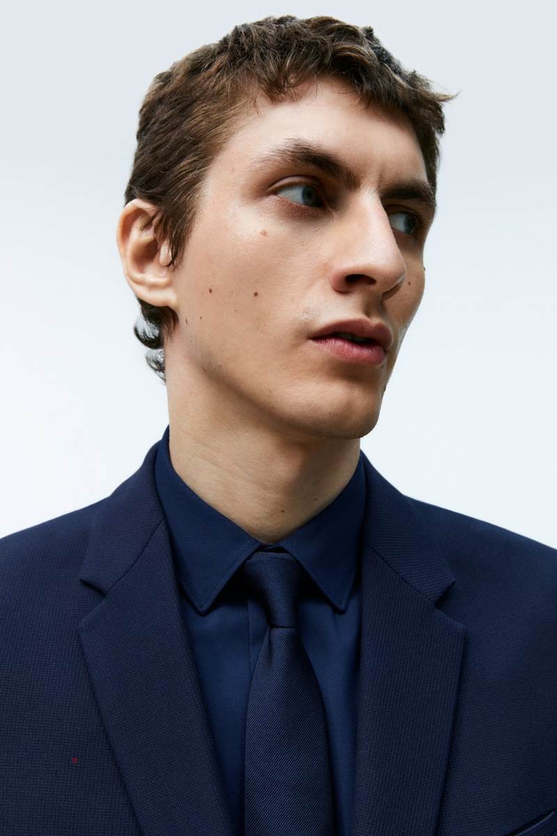 ZARA TEXTURED SUIT Blazers Herr Marinblå Blå | YZHTW-8425