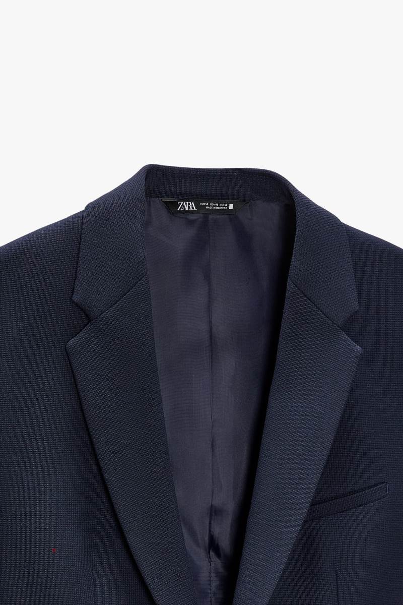 ZARA TEXTURED SUIT Blazers Herr Marinblå Blå | YZHTW-8425