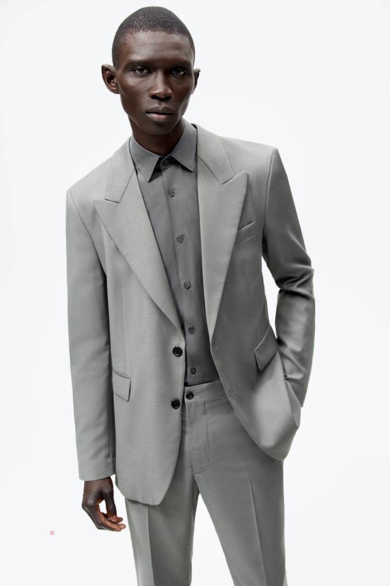 ZARA TEXTURED SUIT Blazers Herr Olivgröna Gröna | EKXHN-1526
